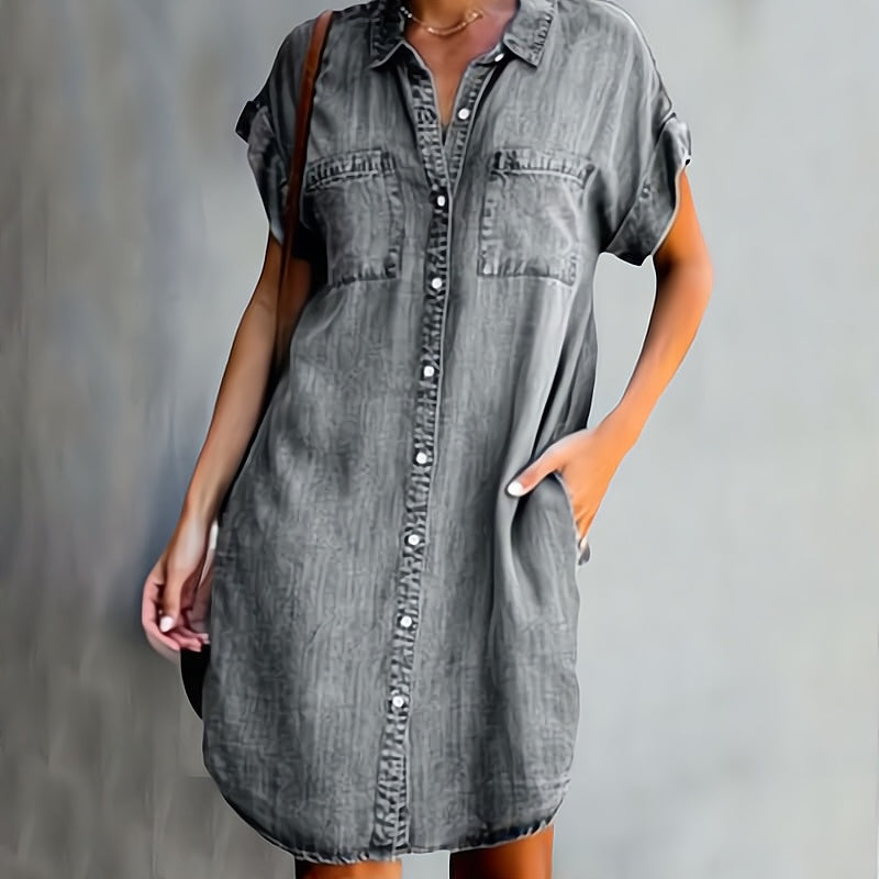 Lena | Robe chemise Manches courtes pour femme | Mini
