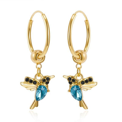 Boucles d'oreilles Kolibri avec zirconia