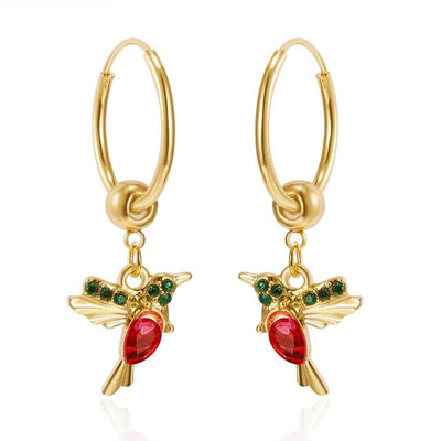 Boucles d'oreilles Kolibri avec zirconia