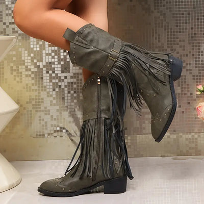 Keri | Bottes Cowboy Élégantes à Franges pour Femme