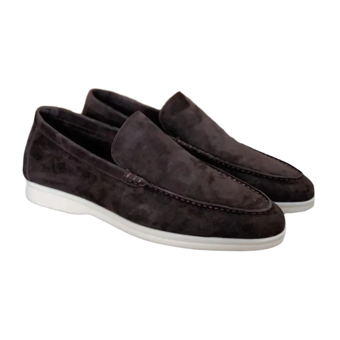 Mocassins en daim pour hommes avec finition mate