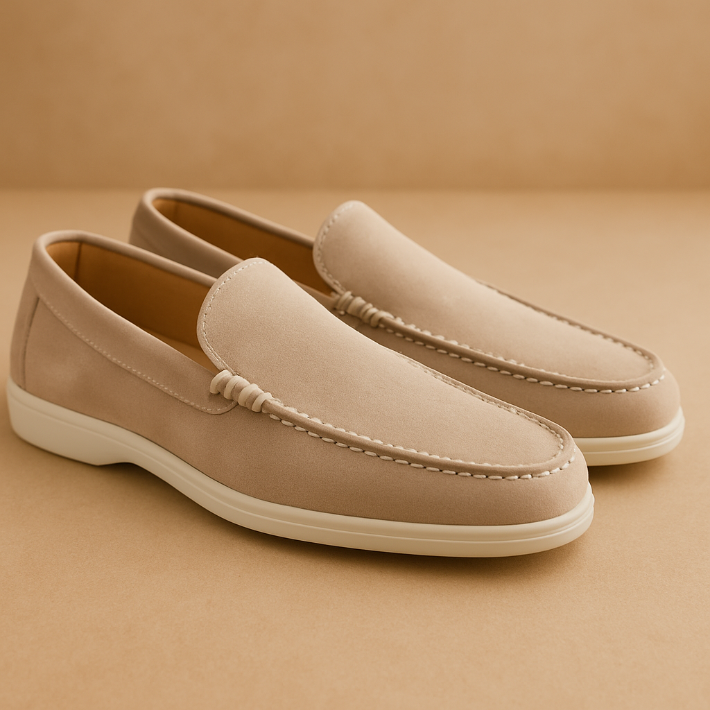 Mocassins en daim pour hommes avec finition mate