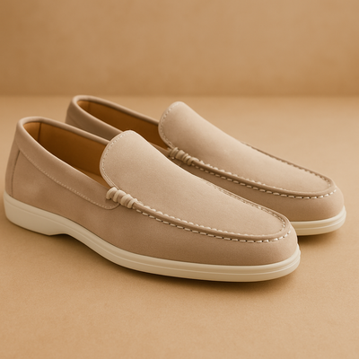 Mocassins en daim pour hommes avec finition mate