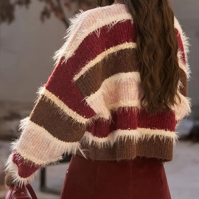 SONORA - Pull Écourté à Rayures pour Femmes
