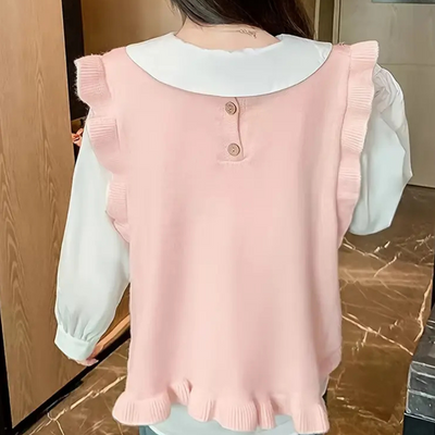 KEIANDRA - Gilet Tricoté sans Manches avec Détail en Nœud pour Femmes
