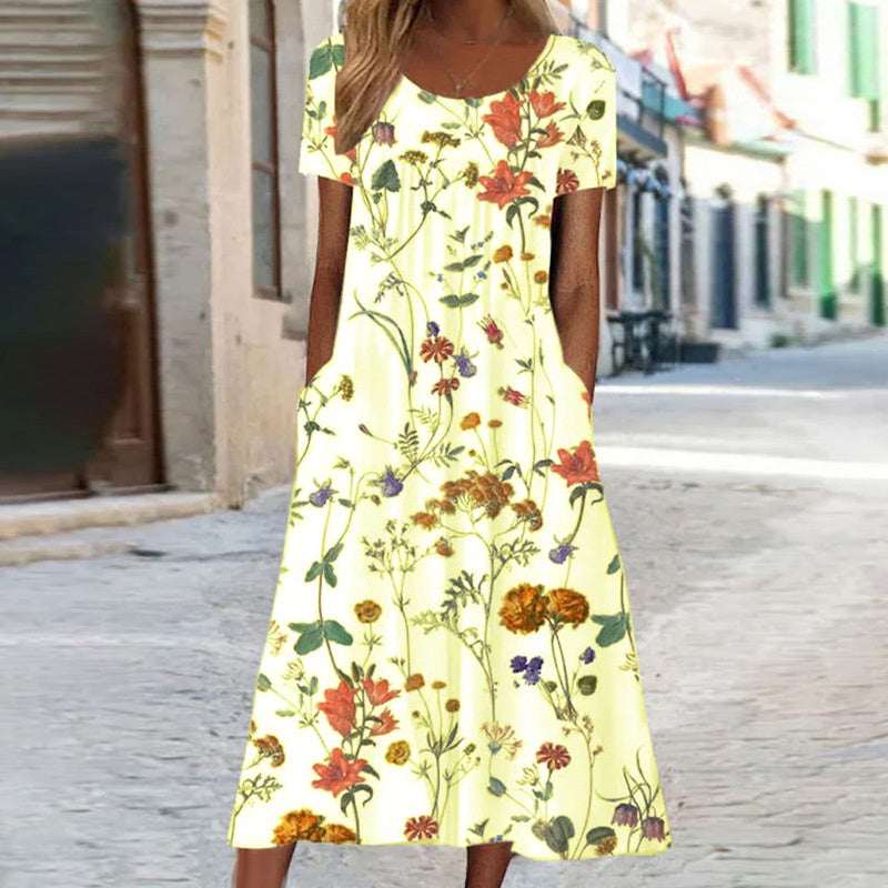 Lieke - Robe Boho Fleurie avec Couverture du Ventre