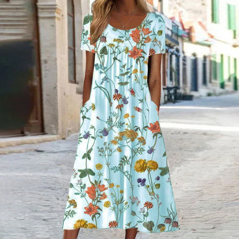 Lieke - Robe Boho Fleurie avec Couverture du Ventre