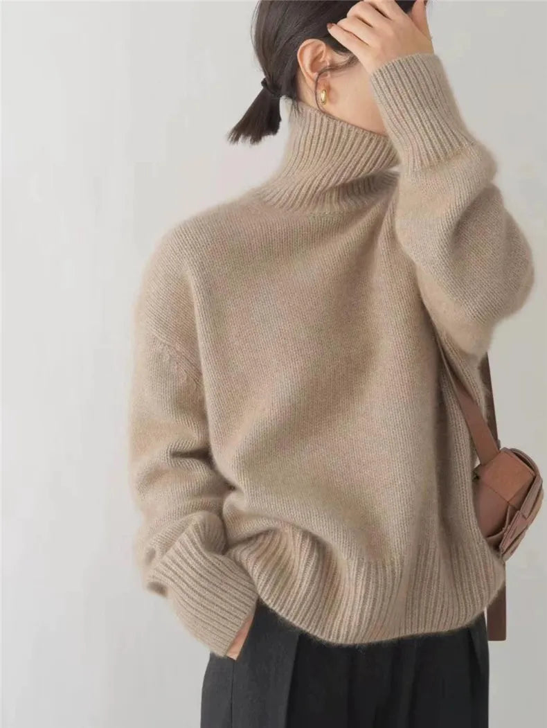 Agnes™ – Komfortabel, strikket og blød rullekrave sweater