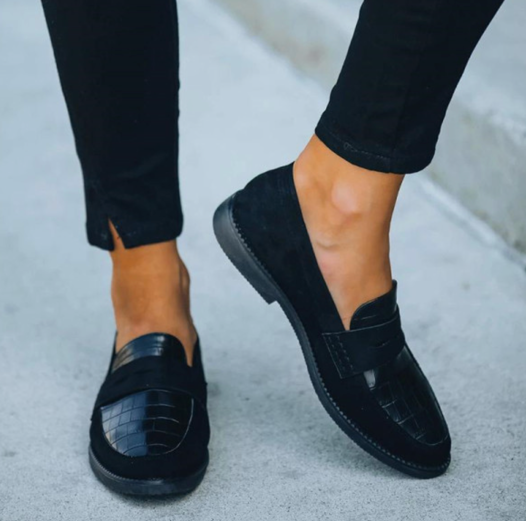 Rose | Mocassins Confort Pour Femme | Noir