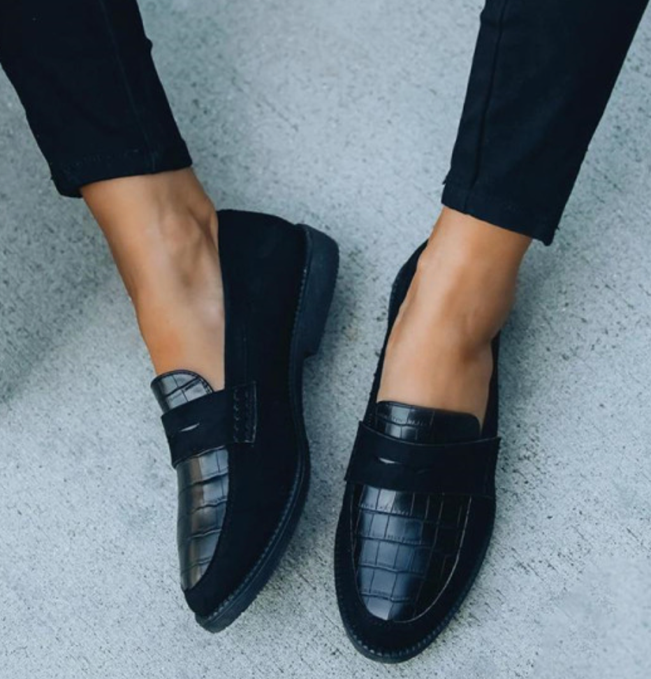 Rose | Mocassins Confort Pour Femme | Noir