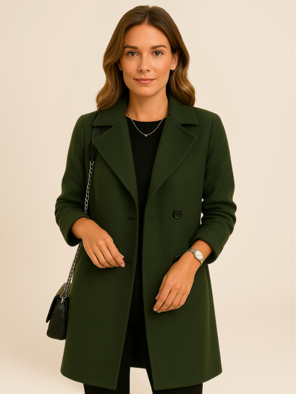 Manteau Classique à Double Boutonnage | Élégance Intemporelle | Coupe Mi-Cuisse
