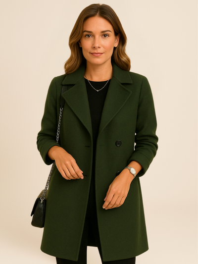 Manteau Classique à Double Boutonnage | Élégance Intemporelle | Coupe Mi-Cuisse
