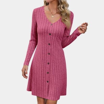 DELISSA - Robe décontractée à manches longues pour femmes