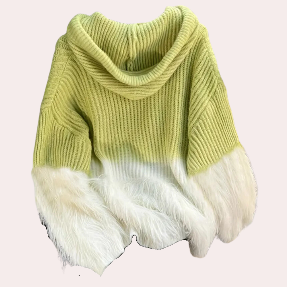 CYRENA - Pull à capuche tricoté moderne et doux