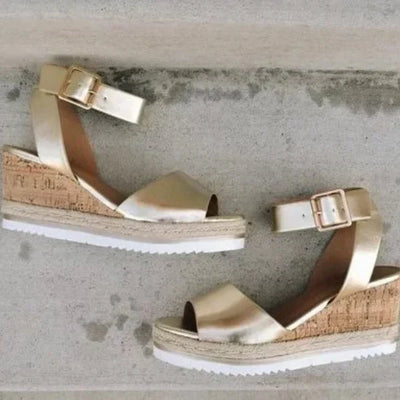 Elza | Sandales boucle pour femme | compensées