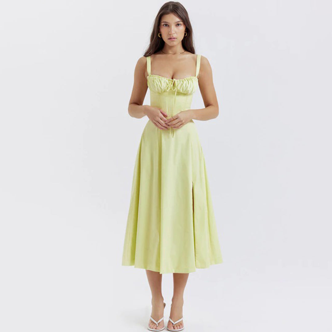 MAIKE - Élégante robe midi d'été