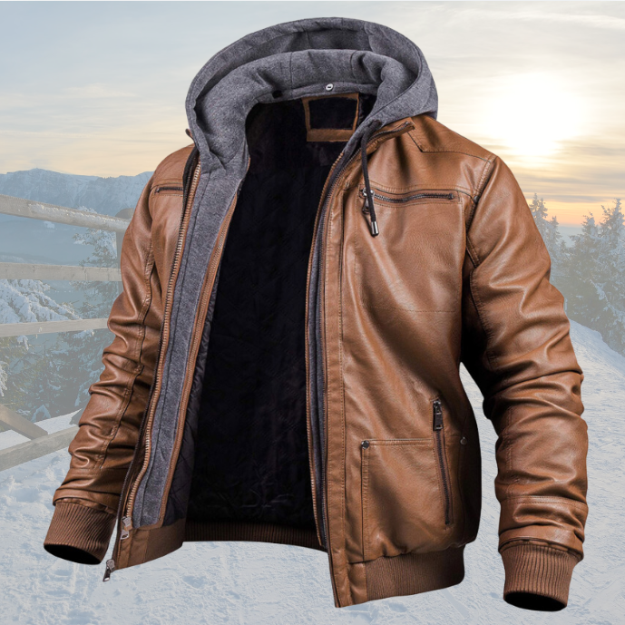 DENNIS | VESTE EN CUIR FAITE MAIN POUR UNE CHALEUR MAXIMALE