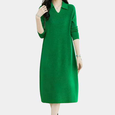 LUSINE - Robe Midi Tricotée Élégante pour Femme