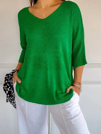 Léna - Pull léger à col V femme