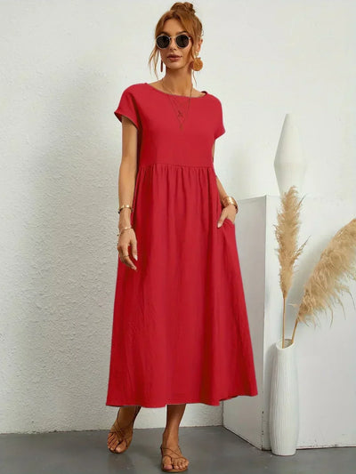 Clémence - Robe En Coton Léger Avec Poches Pour Un Confort Élégant