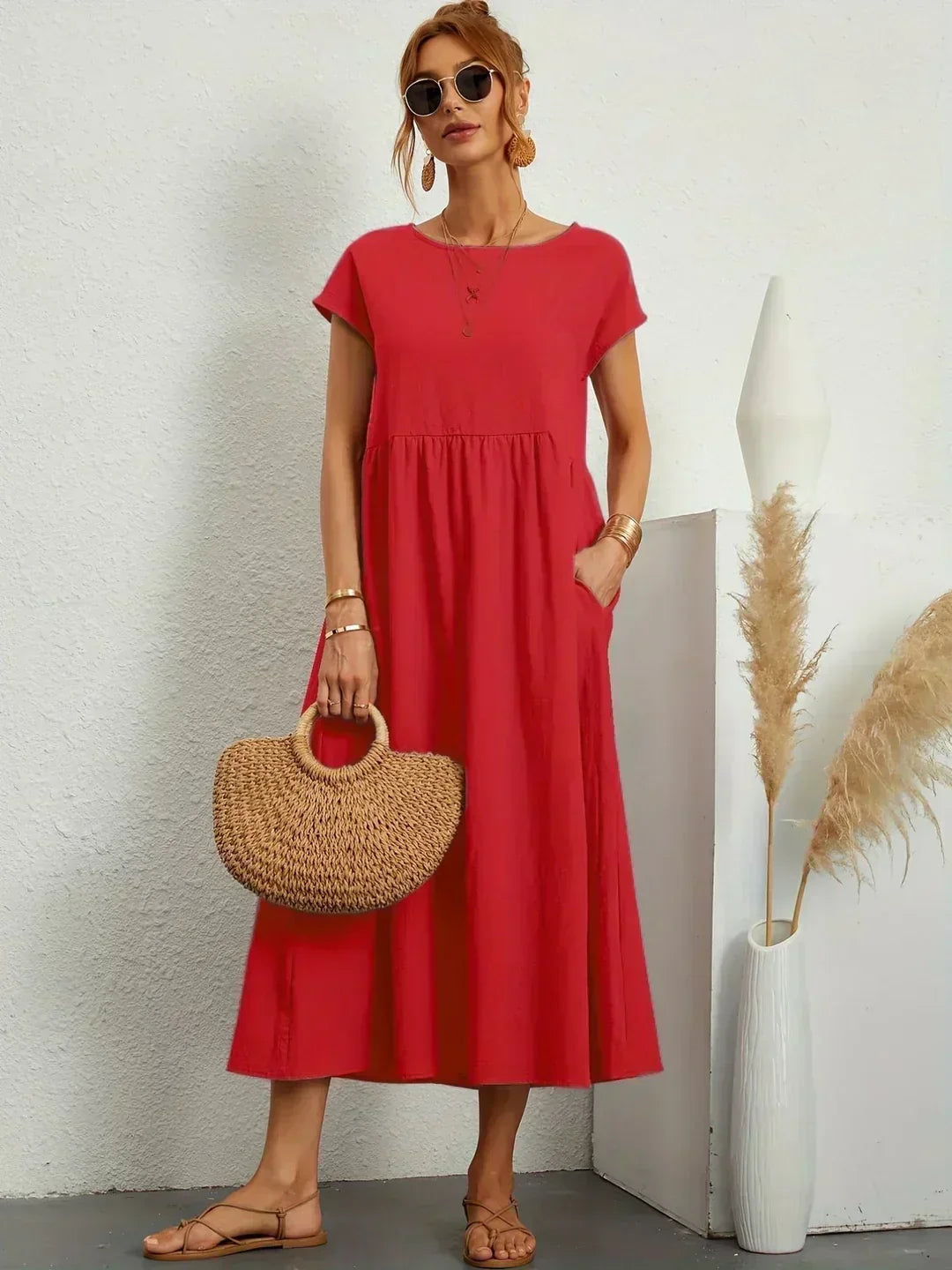 LINA™ | Robe Coton avec Poches