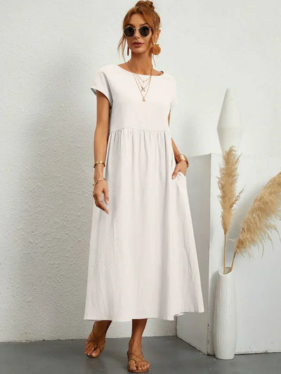 Clémence - Robe En Coton Léger Avec Poches Pour Un Confort Élégant