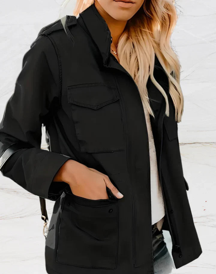 Elégante veste Nora à manches longues et quatre poches pratiques pour femmes