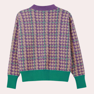 CLAUDETTA - Cardigan pied-de-poule tendance pour femmes