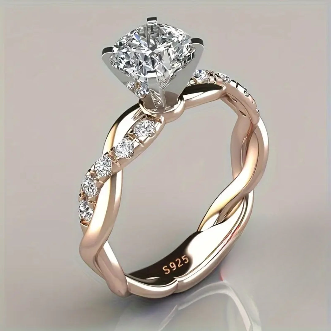 Bague tressée avec des cristaux