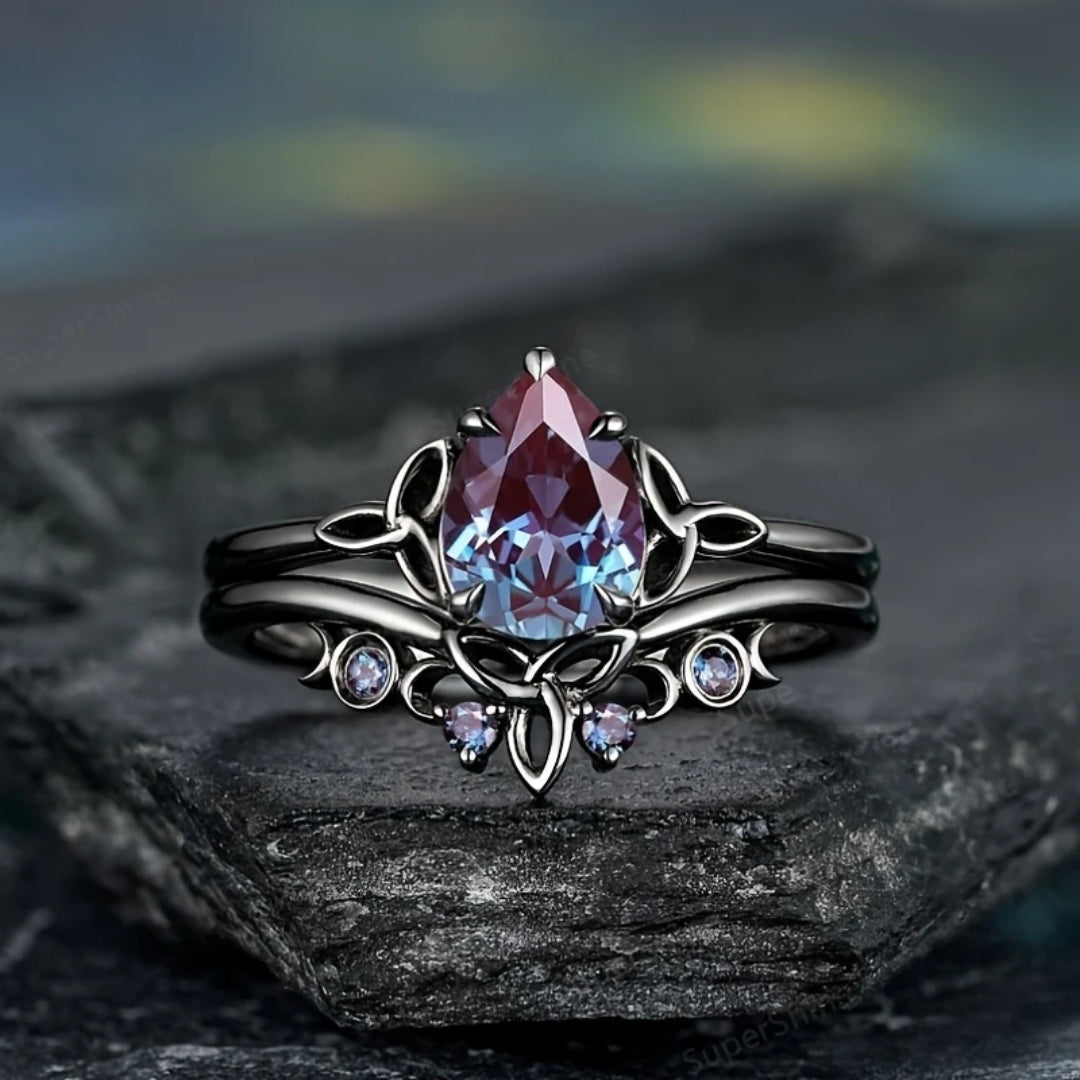 Bague avec pierre violette