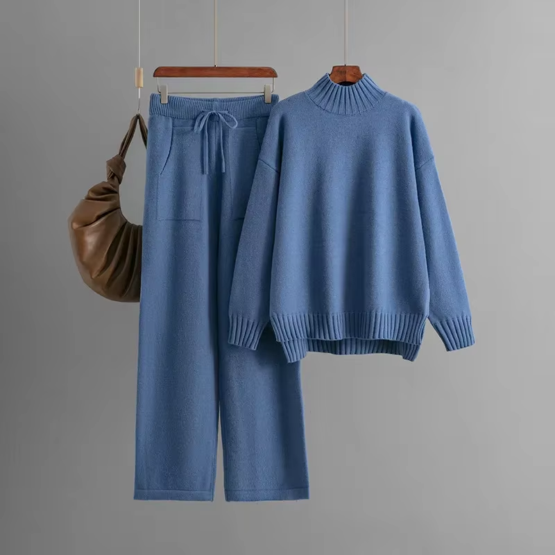 Ava™ - Ensemble élégant de pull à manches longues et pantalon droit