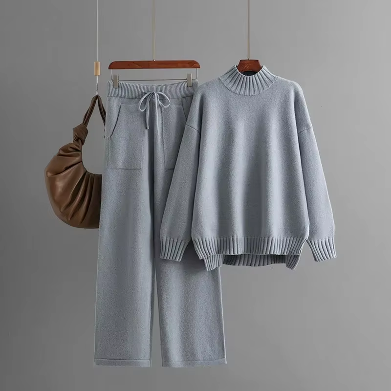 Ava™ - Ensemble élégant de pull à manches longues et pantalon droit