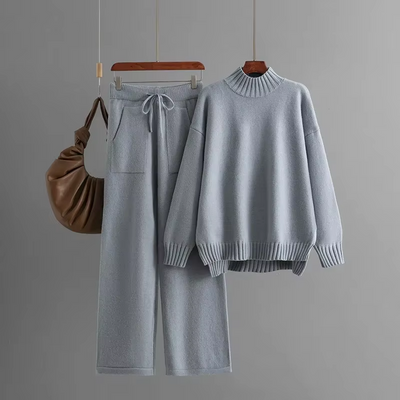 Ava™ - Ensemble élégant de pull à manches longues et pantalon droit