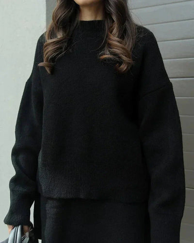 Camille | Ensemble en jersey pour femmes avec haut et jupe - ensemble élégant et confortable