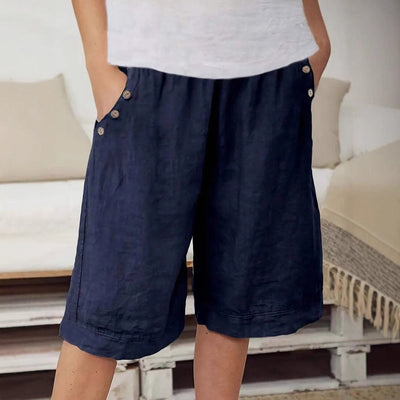 Short femme – Coupe décontractée – Taille élastique – Fibres naturelles respirantes