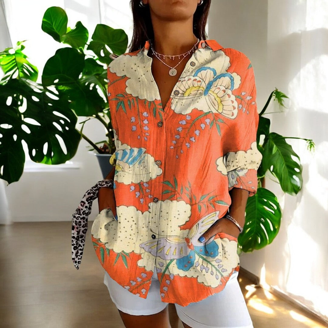 Riviera Paris™ | Carla | Blouse vintage à imprimé fleuri