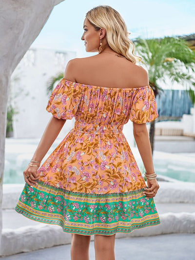 Morgane™| Robe imprimée à épaules dénudées