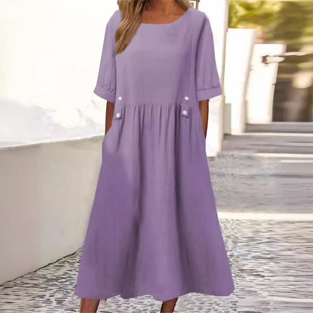 Morgane™| Alyssa Robe en coton et lin