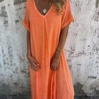 Morgane™| Kalina Robe midi à col en V