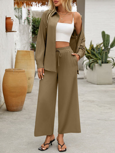 Ensemble Femme Deux Pièces – Tunique Décontractée et Pantalon Large – Tissu Respirant