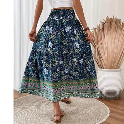 Revie | Jupe longue boho en coton mélangé léger