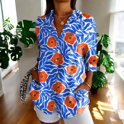 Riviera Paris™ | Carla | Blouse vintage à imprimé fleuri