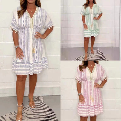 Olivia™ | Robe Bohème Chic à Col V