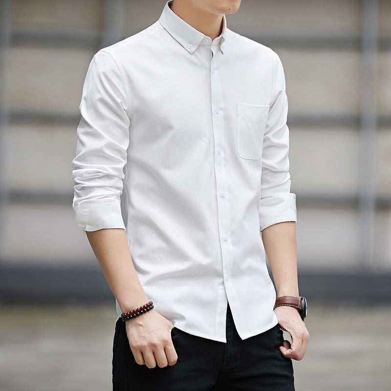 Chemise homme manches longues – Coupe ajustée – Tissu texturé – Boutonnage classique