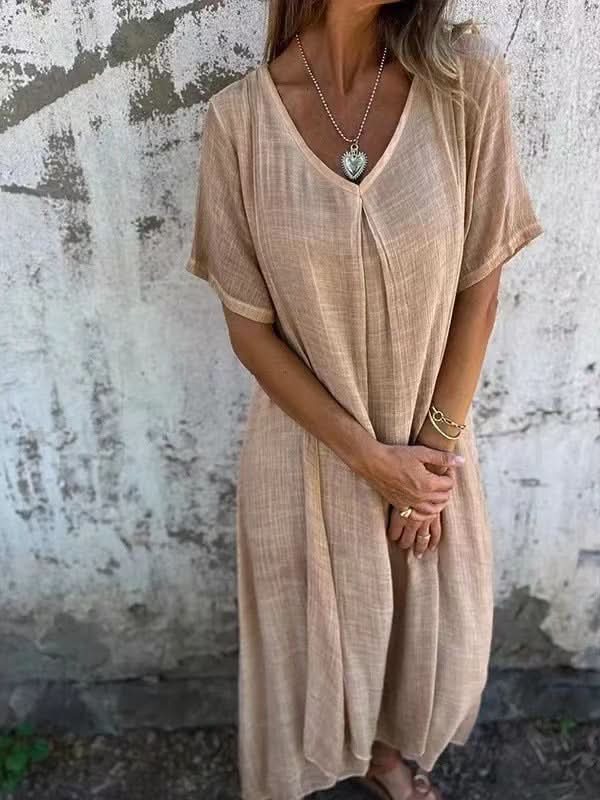 Morgane™| Kalina Robe midi à col en V