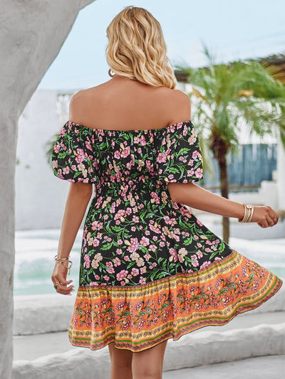 Morgane™| Robe imprimée à épaules dénudées