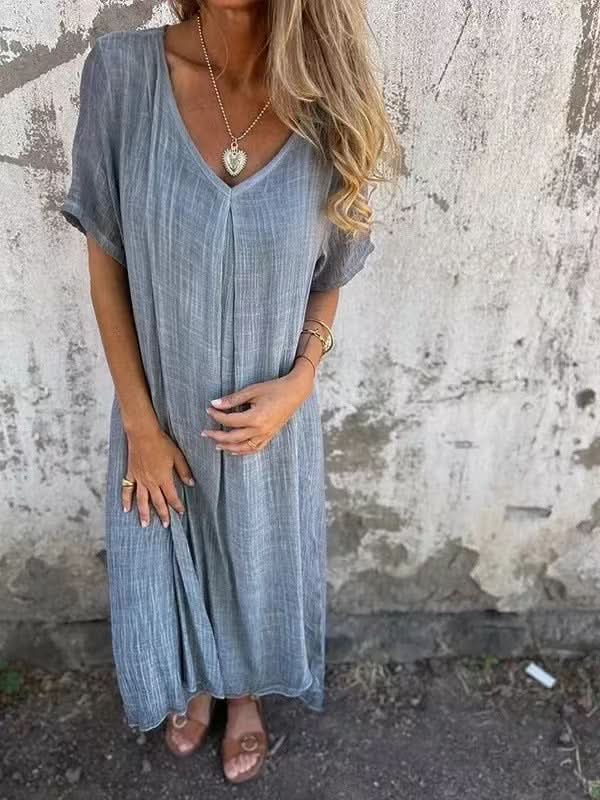 Morgane™| Kalina Robe midi à col en V