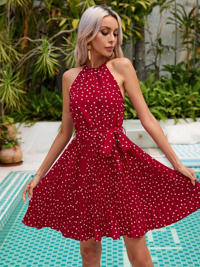 Morgane™| Robe élégante sans manches à pois