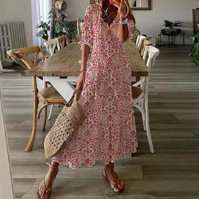 Édith - Robe En Coton Avec Ceinture À Nouer Et Volants