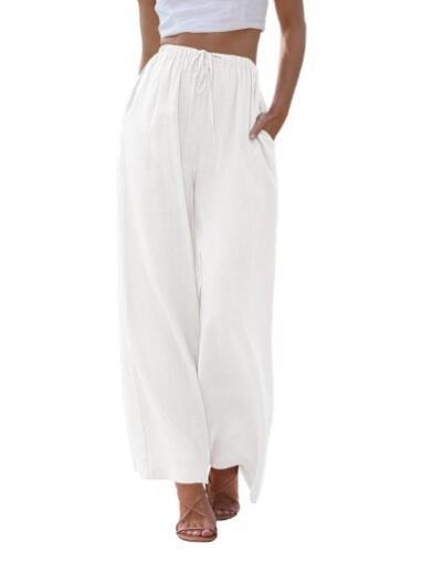 Pantalon Femme Large – Coupe Ample – Tissu Respirant – Taille Cordon – Poches